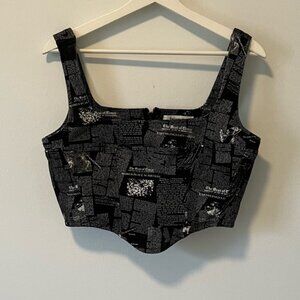 Reformation Raya Naked Lunch Denim Bustier Top